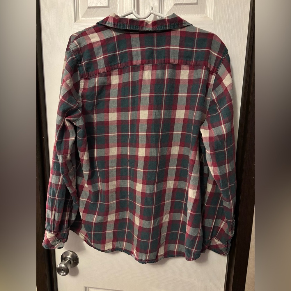 Natural Reflections Casual Plaid Shirt - Red and Green - Picture 3 of 3